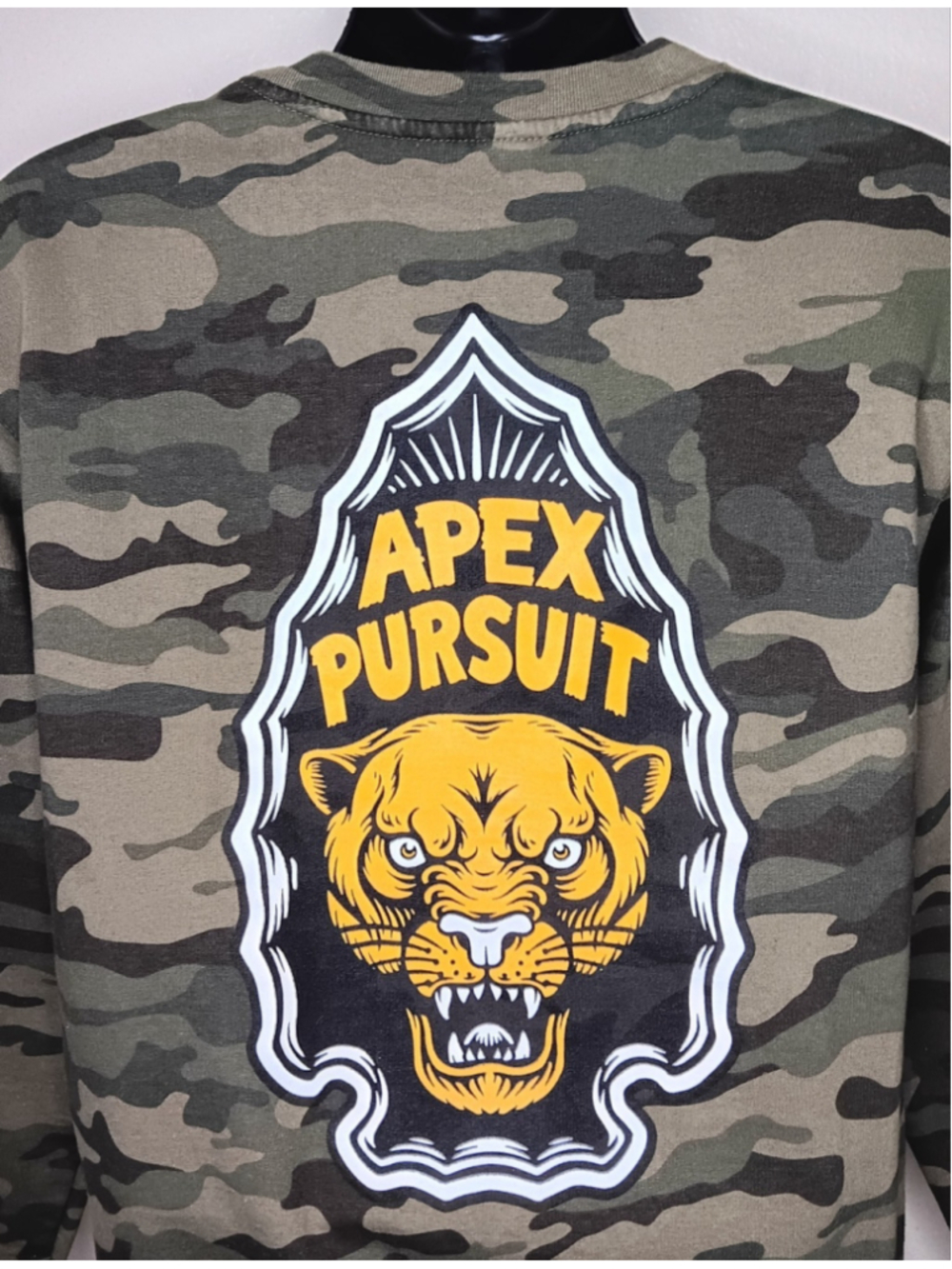 Apex Persuit Archery Adult Large Camo Sweatshirt Tiger Crewneck Bow Hunting - Picture 5 of 9